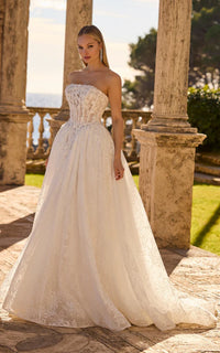 34746-Basque Waist Strapless Wedding Dress