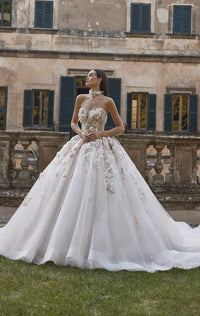 34815-Strapless Sweetheart Neckline Tulle Ballgown Wedding Dress