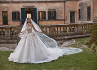 34815-Strapless Sweetheart Neckline Tulle Ballgown Wedding Dress