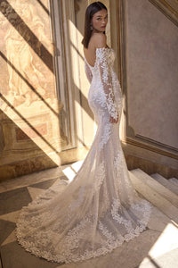 34781 - Off the Shoulder Mermaid with Intricate Lace