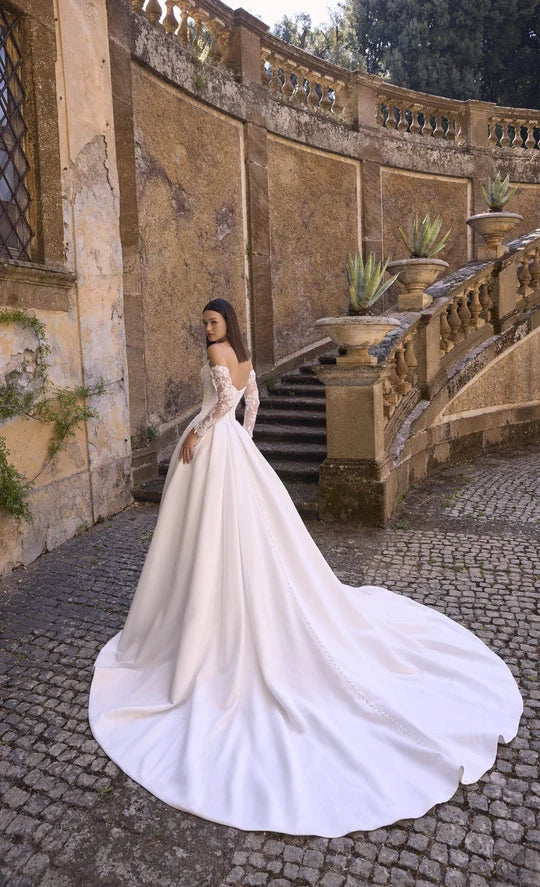 34745-Strapless Corset Ball Gown Wedding Dress