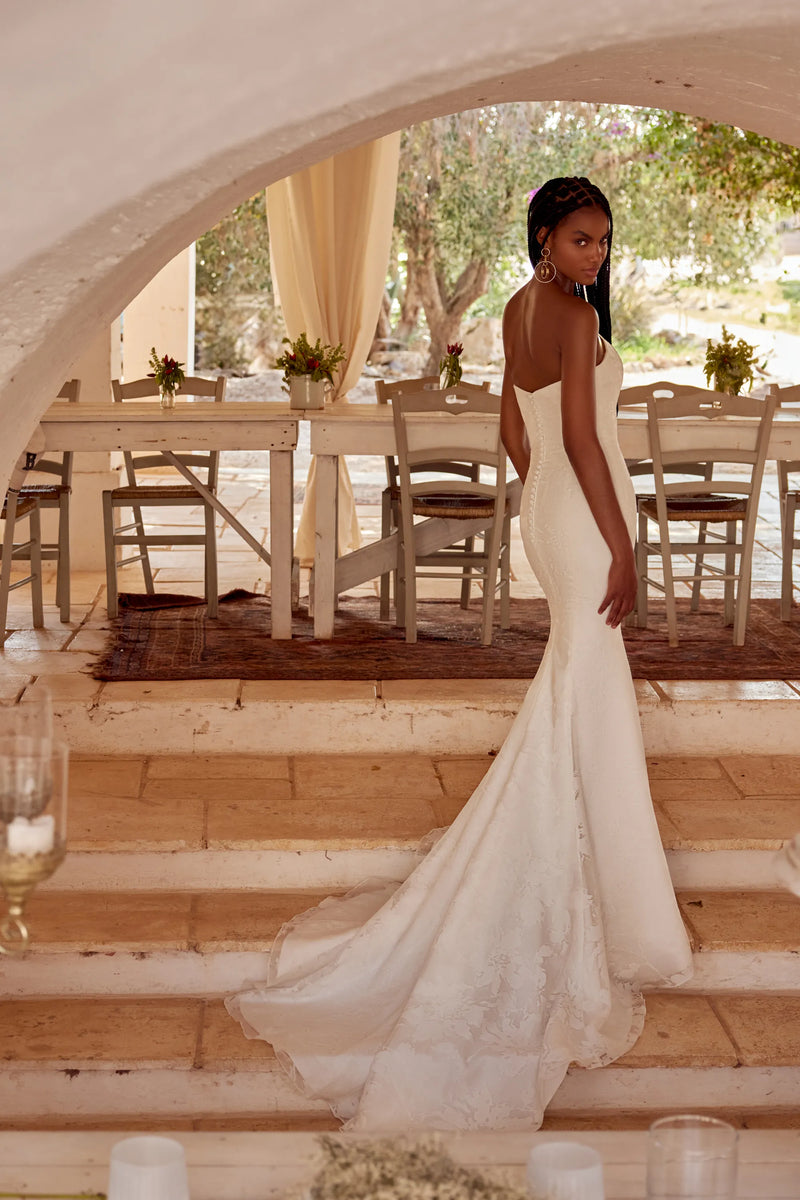 33279 - Elegant Fit & Flare Bridal Dress with Beaded Details