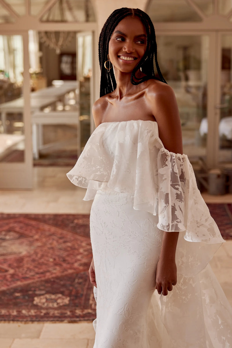 33279 - Elegant Fit & Flare Bridal Dress with Beaded Details