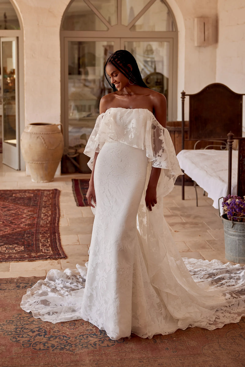 33279 - Elegant Fit & Flare Bridal Dress with Beaded Details