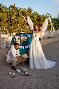 33281 - Elegant A-Line Bridal Gown for Classic Brides