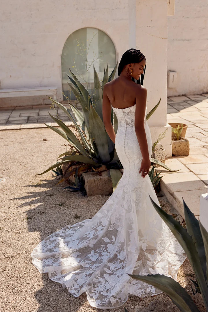 33280 - Romantic Fit and Flare Gown with Long Sleeves