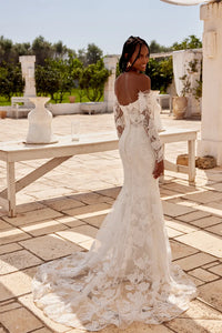 33280 - Romantic Fit and Flare Gown with Long Sleeves