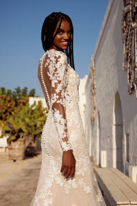 33286 - Elegant Fit & Flare Bridal Dress with Detailed Lace