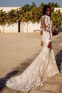 33286 - Elegant Fit & Flare Bridal Dress with Detailed Lace