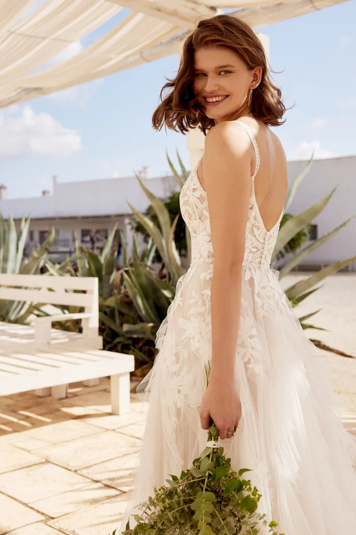 33287 - A-Line Wedding Dress with Ruffle Skirt