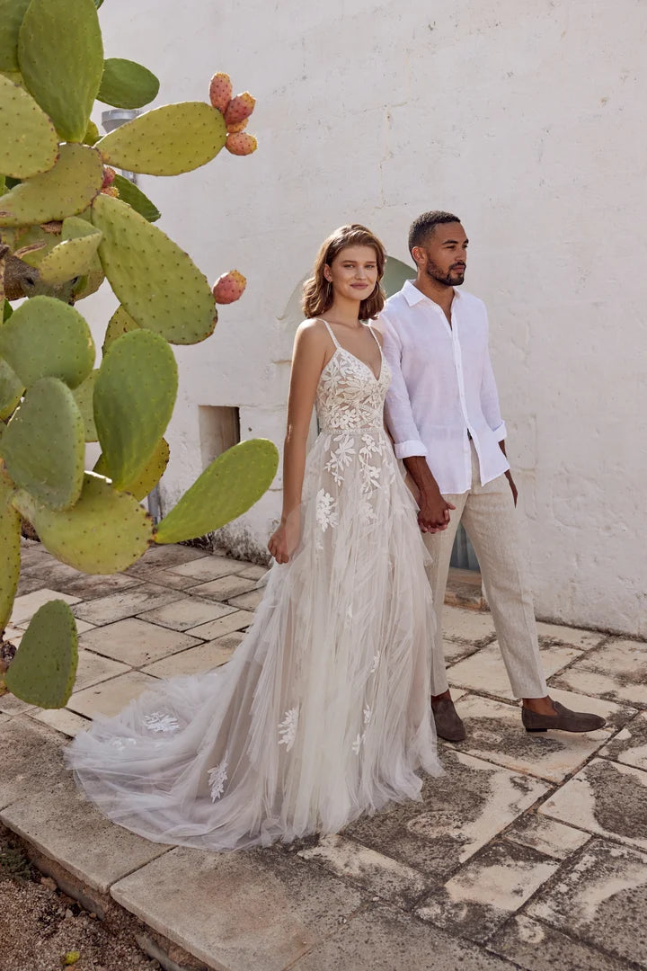 33287 - A-Line Wedding Dress with Ruffle Skirt