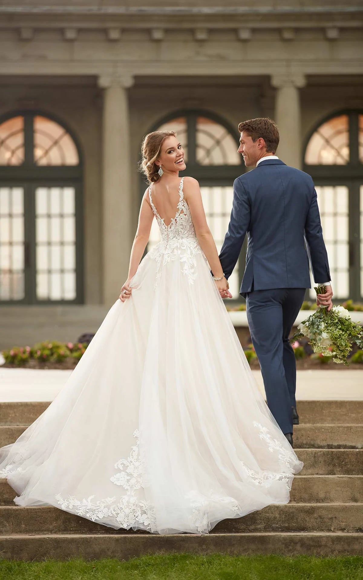 22719-Lace Bodice and Tulle Ballgown Wedding Dress