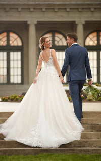 22719-Lace Bodice and Tulle Ballgown Wedding Dress