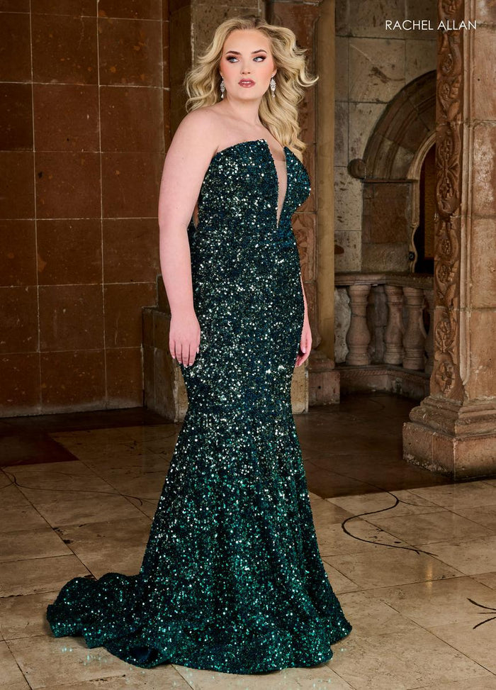 Rachel Allan Prom Dress 70293 - Strapless Sequin Fit and Flare Gown