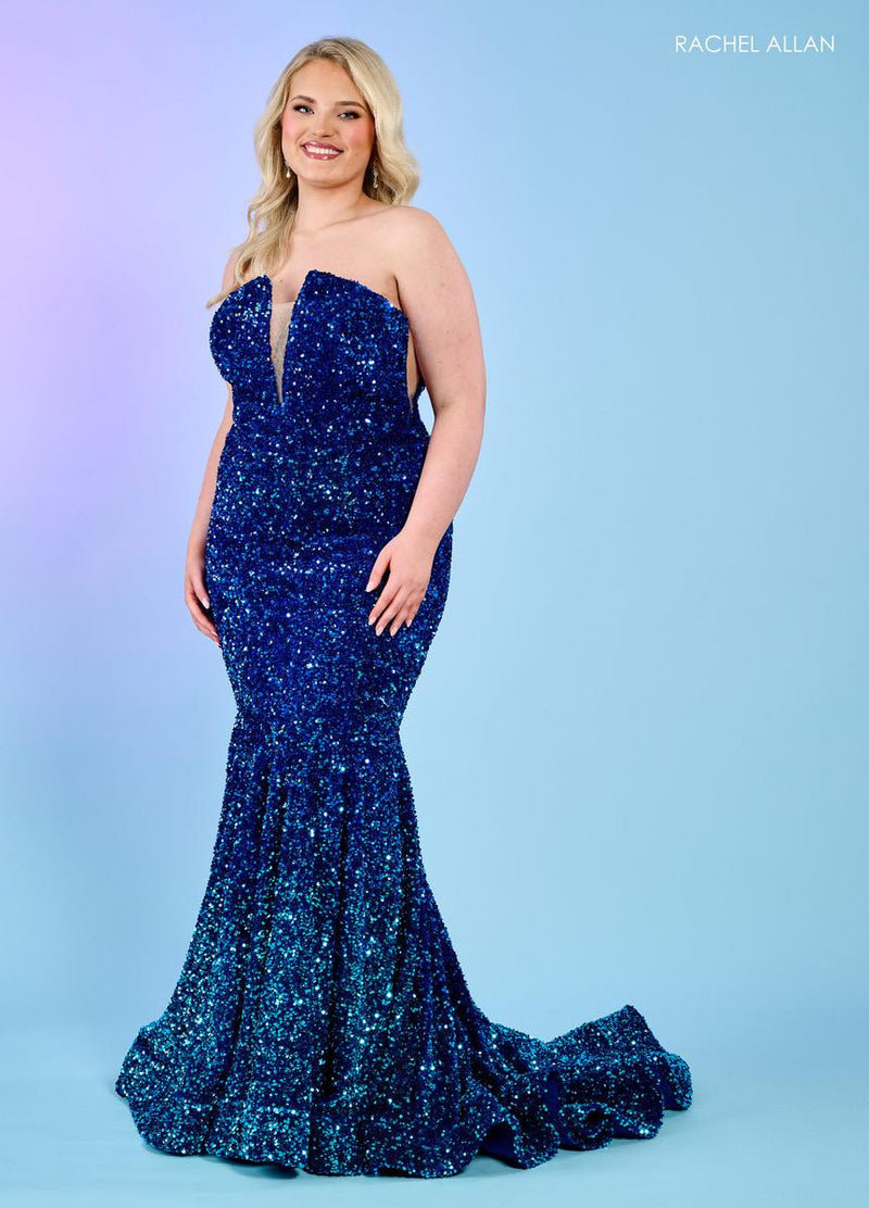 Rachel Allan Prom Dress 70293 - Strapless Sequin Fit and Flare Gown Rachel Allan Prom Dress 70293 - Strapless Sequin Fit and Flare Gown