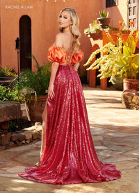 Rachel Allan 70298 Off-Shoulder Long Sequin Gown