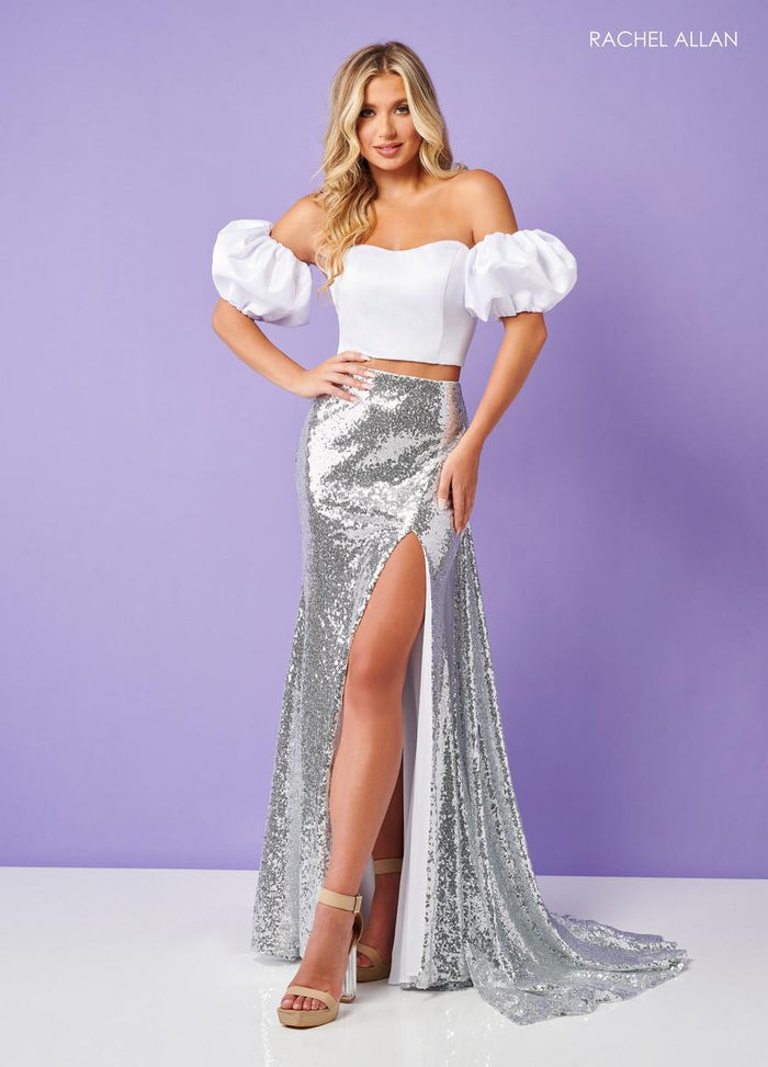 Rachel Allan 70298 Off-Shoulder Long Sequin Gown