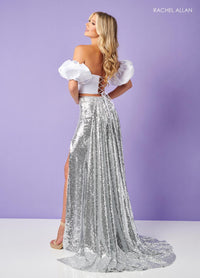 Rachel Allan 70298 Off-Shoulder Long Sequin Gown