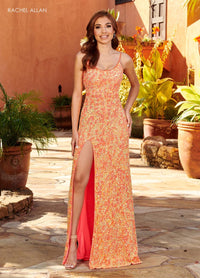 Rachel Allan Dress 70424 - Spaghetti Strap, Long Fitted Silhouette