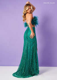 Rachel Allan Prom Dress 70467 - Strapless Feather Top, Fitted Skirt