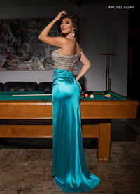 Rachel Allan Prom Dress 70573 - Asymmetrical Neckline, Long Fitted Silhouette