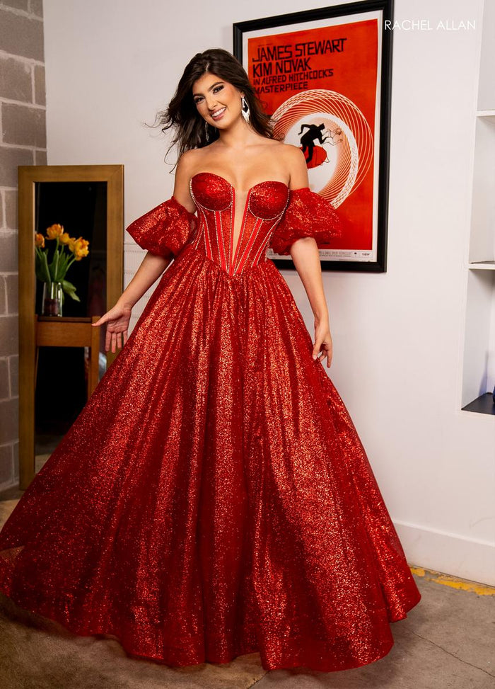 Rachel Allan Prom Dress 70630 - Off-Shoulder Ballgown