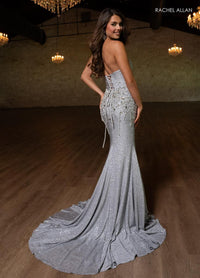 Rachel Allan 70742 Strapless Fit and Flare Gown with Lace-Up Back
