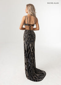 Rachel Allan 71005 Prom Dress - Strappy Back, Long Fitted Silhouette