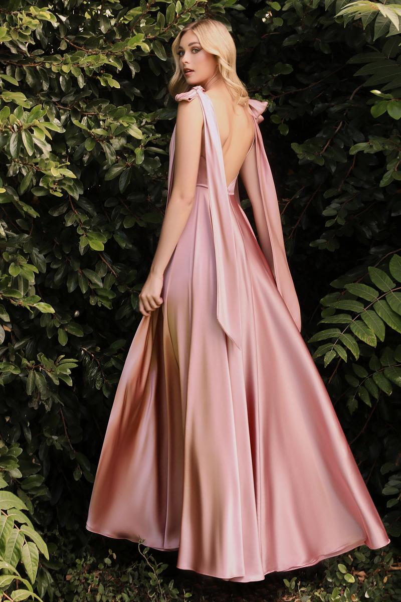 Ladivine Dress 7490 - Square Neck Long A-Line Gown