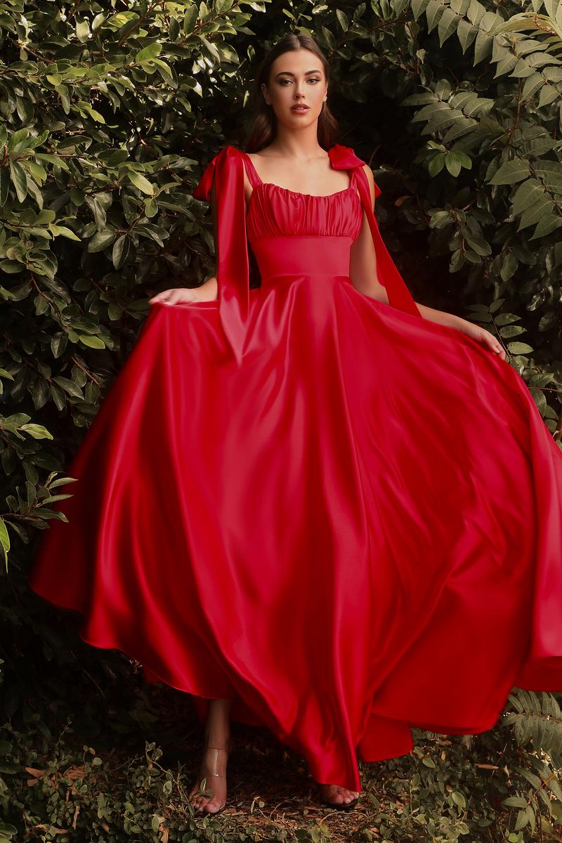 Ladivine Dress 7490 - Square Neck Long A-Line Gown