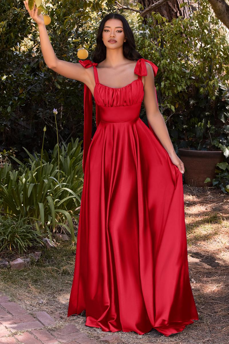 Ladivine Dress 7490 - Square Neck Long A-Line Gown