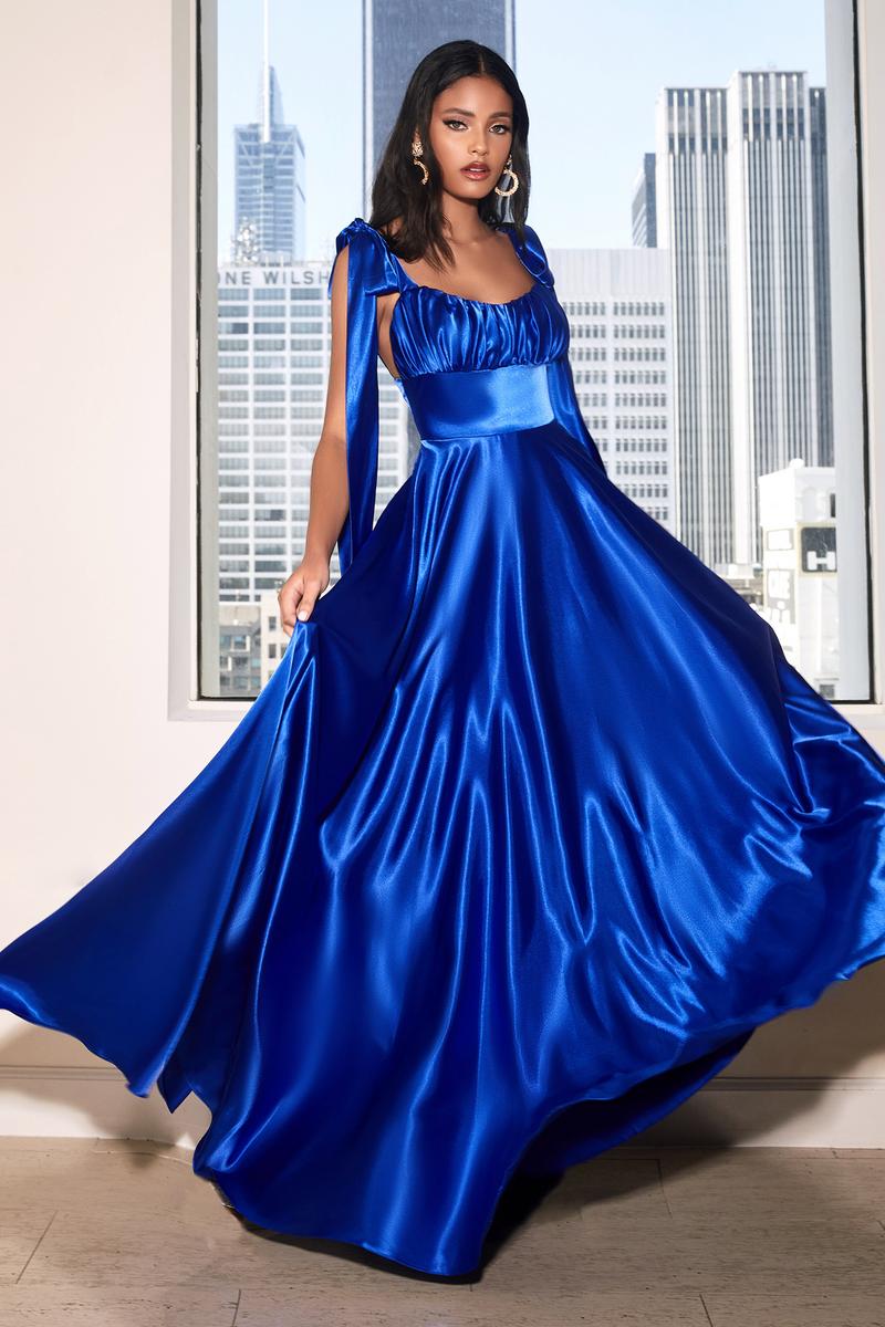 Ladivine Dress 7490 - Square Neck Long A-Line Gown