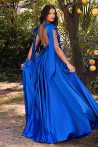 Ladivine Dress 7490 - Square Neck Long A-Line Gown