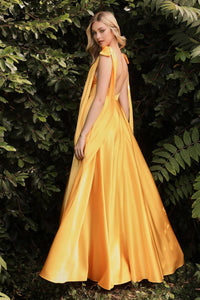 Ladivine Dress 7490 - Square Neck Long A-Line Gown