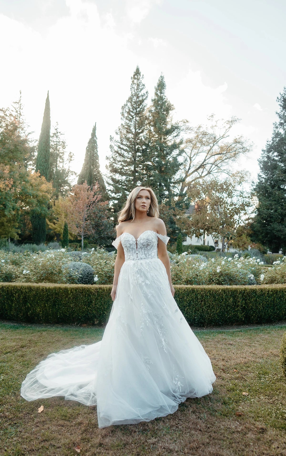 32158 - A-Line Wedding Dress with Off-the-Shoulder Corset Bodice normansbridal 32158 - A-Line Wedding Dress with Off-the-Shoulder Corset Bodice normansbridal