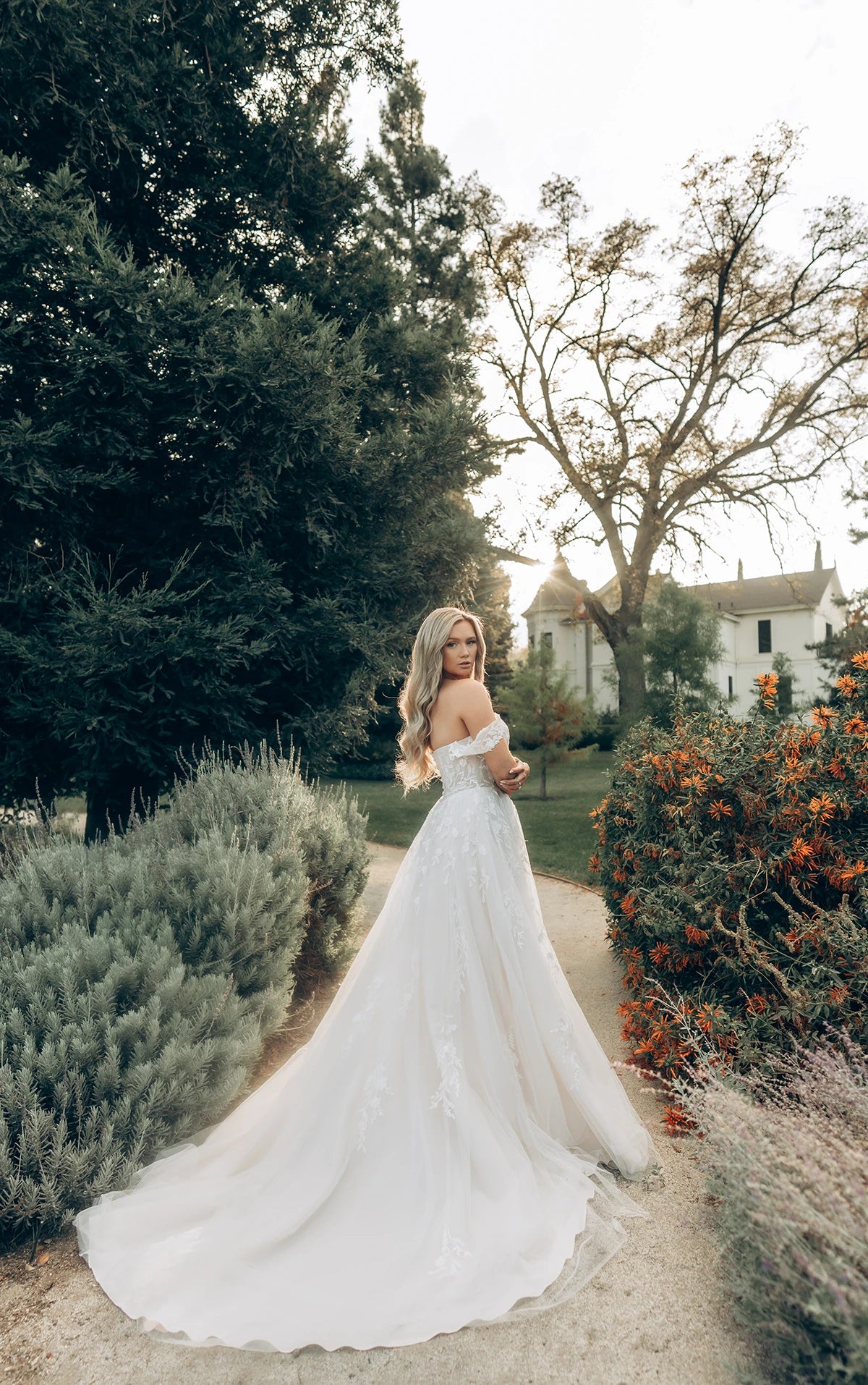 32158 - A-Line Wedding Dress with Off-the-Shoulder Corset Bodice normansbridal 32158 - A-Line Wedding Dress with Off-the-Shoulder Corset Bodice normansbridal