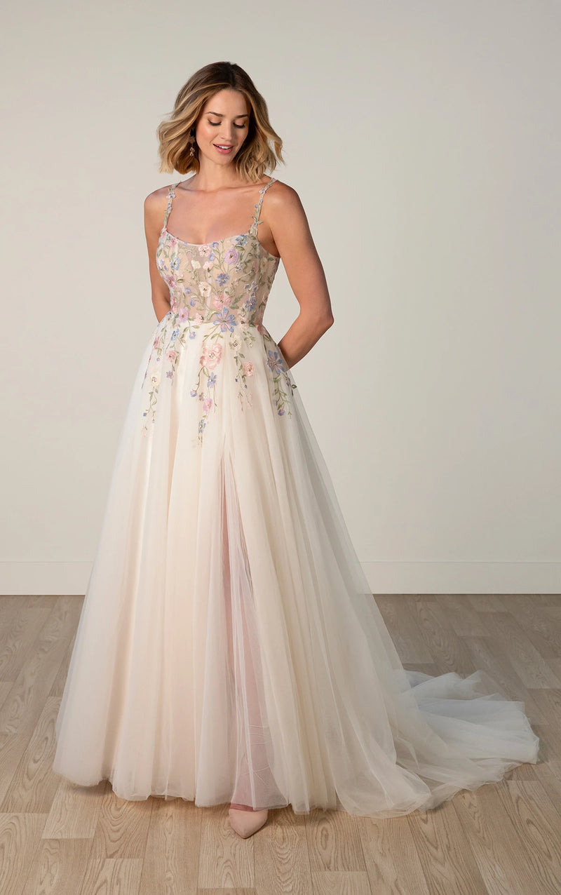 32582 - Soft A-Line Bridal Dress with Lace Detailing normansbridal 32582 - Soft A-Line Bridal Dress with Lace Detailing normansbridal