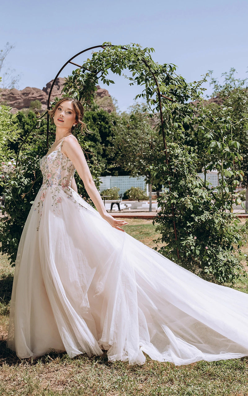 32582 - Soft A-Line Bridal Dress with Lace Detailing normansbridal 32582 - Soft A-Line Bridal Dress with Lace Detailing normansbridal