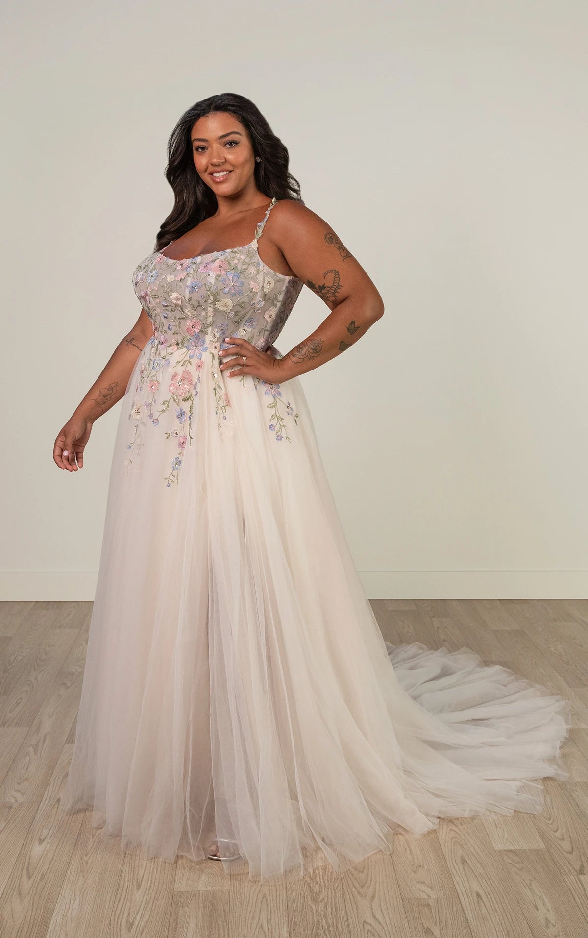 32582 - Soft A-Line Bridal Dress with Lace Detailing normansbridal 32582 - Soft A-Line Bridal Dress with Lace Detailing normansbridal