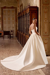 33256 - Classic Ball Gown Bridal Gown with Rouched Corset Bodice