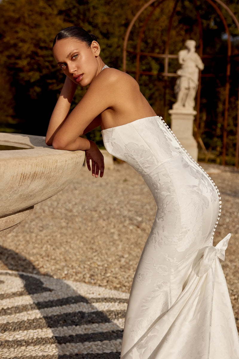 33261 - Chic Fit and Flare Wedding Dress for a Glamorous Look