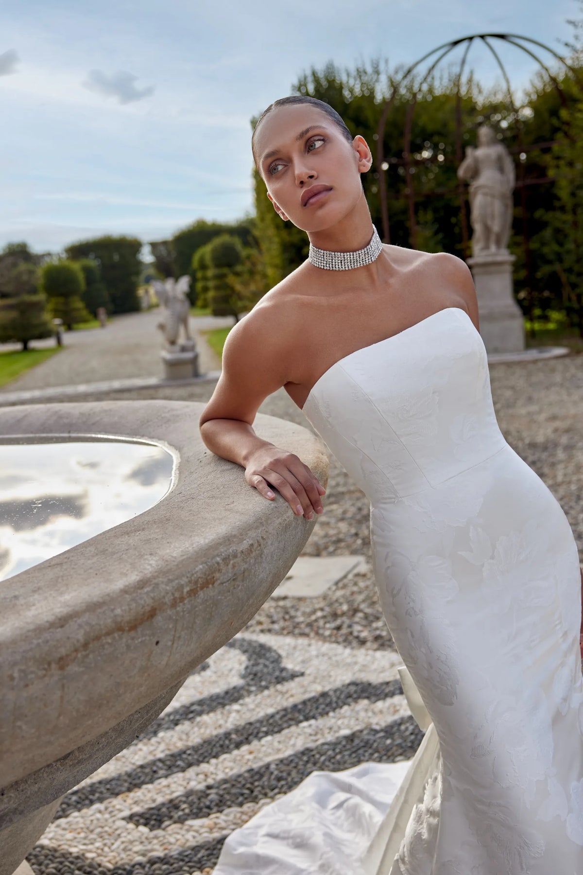 33261 - Chic Fit and Flare Wedding Dress for a Glamorous Look