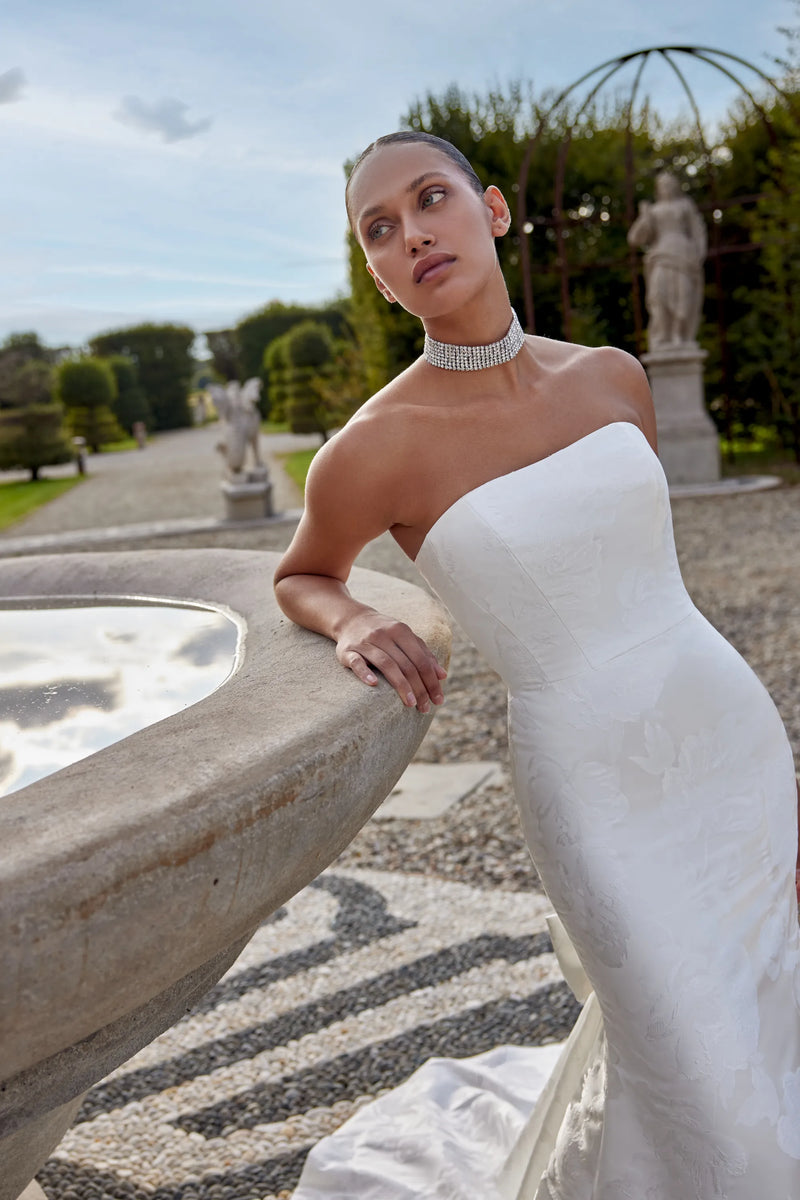 33261 - Chic Fit and Flare Wedding Dress for a Glamorous Look