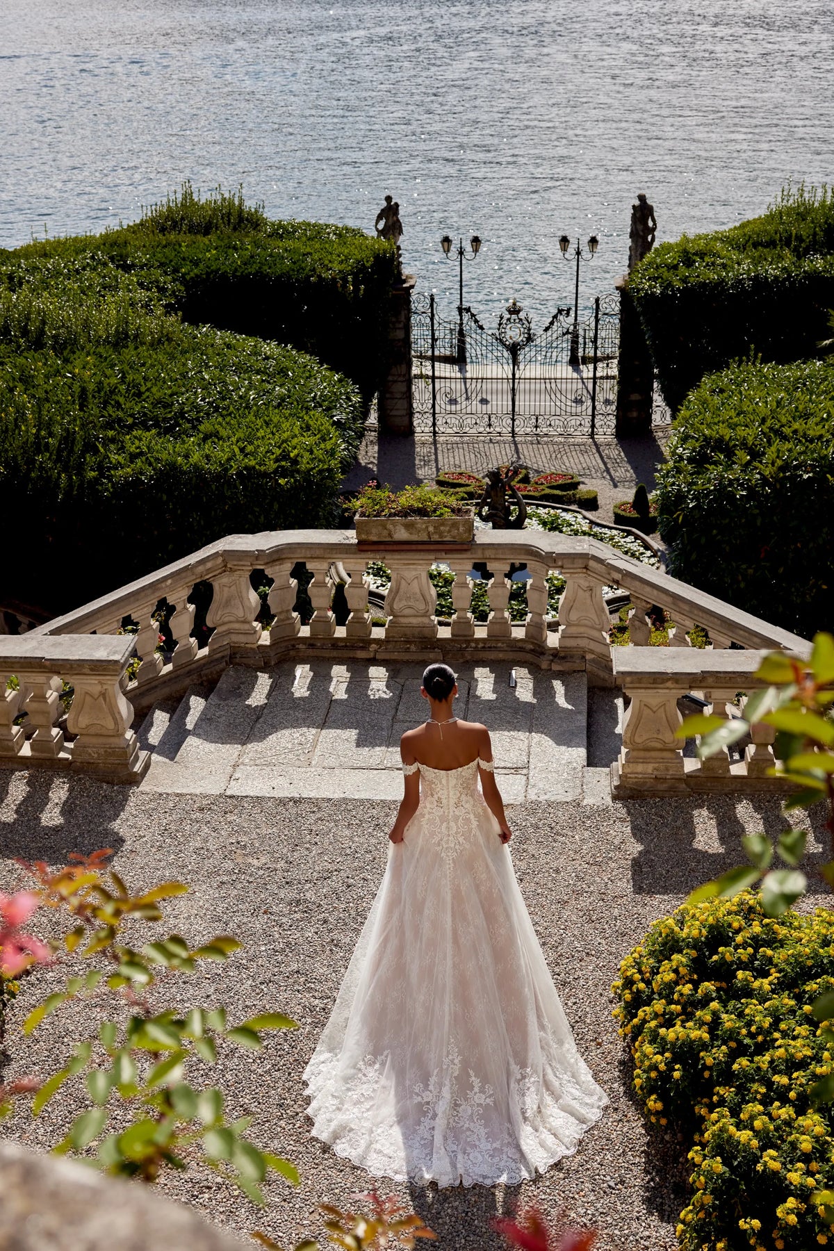 33264 - A-Line Wedding Dress with Romantic Lace & Basque Waist