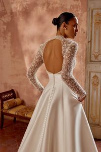 33265 - Soft A-Line Bridal Dress with Embellishments