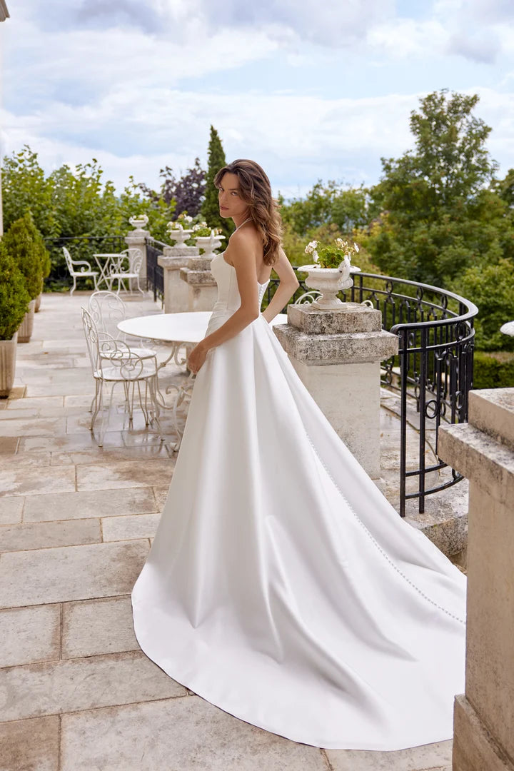 34858-Strpless Mikado A-Line Wedding Gown