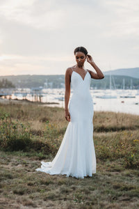 25642 - Romantic Fit and Flare Gown with Structured Silhouette