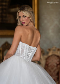 34529 - Pearl Encrusted Ballgown with Glitter Tulle Skirt