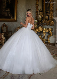 34529 - Pearl Encrusted Ballgown with Glitter Tulle Skirt