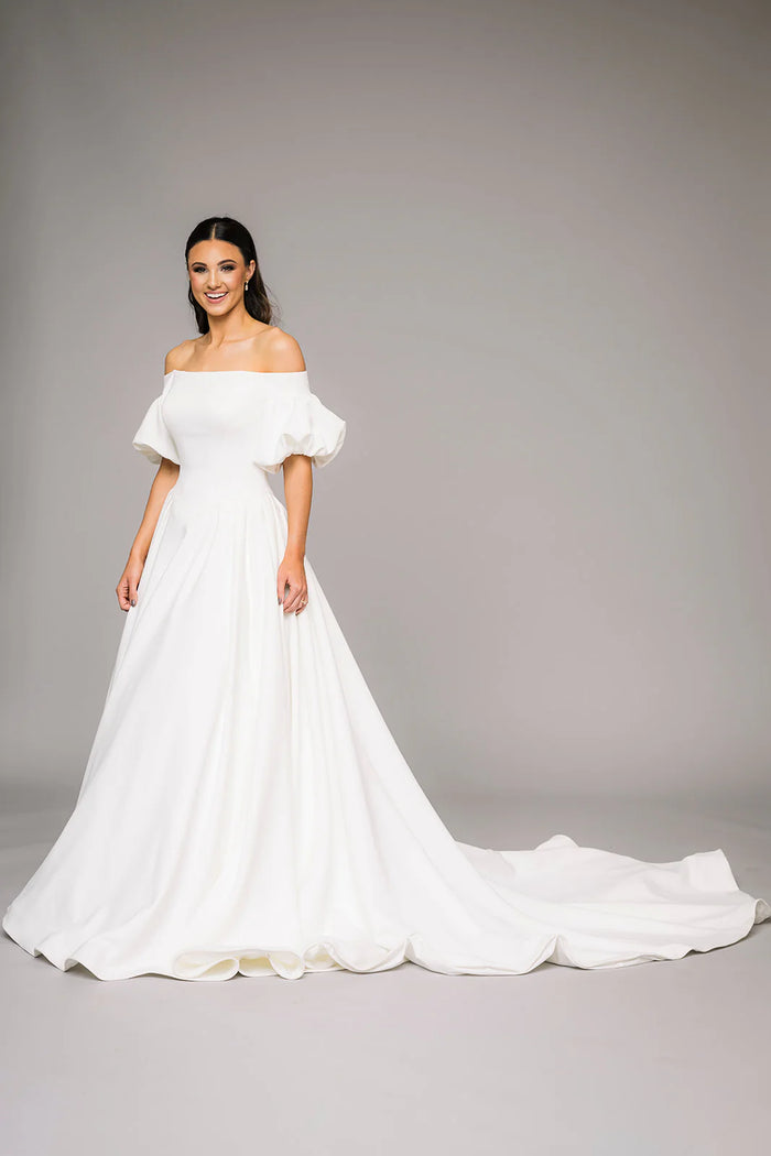 33865 - Off Shoulder Basque Waist Ballgown